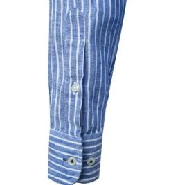 Fynch-Hatton Hemd 1121 6048/6045 Casual Fit, Reines Leinen, Jeansblau gestreift, Jeansblau -hemdenverkauf 365387 norm3