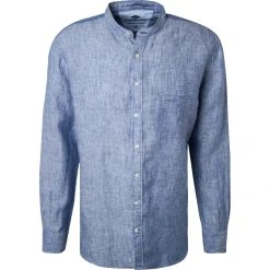 Fynch-Hatton Hemd 1121 6038/6033 Casual Fit, Reines Leinen, Jeansblau meliert, Jeansblau