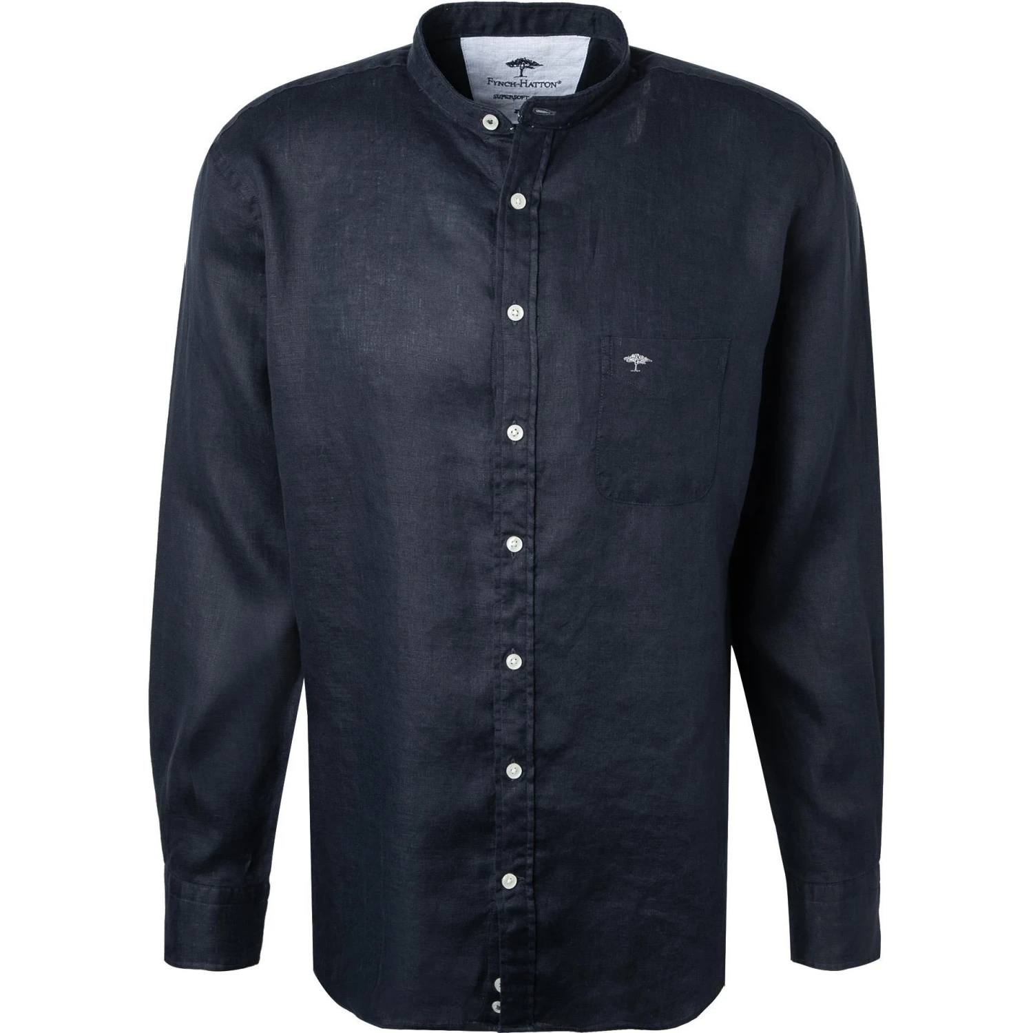 Fynch-Hatton Hemd 1121 6038/6037 Casual Fit, Reines Leinen, Navy 1 Fynch-Hatton Hemd 1121 6038/6037 Casual Fit, Reines Leinen, Navy