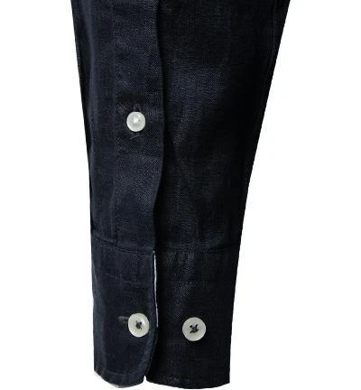 Fynch-Hatton Hemd 1121 6038/6037 Casual Fit, Reines Leinen, Navy 4 Fynch-Hatton Hemd 1121 6038/6037 Casual Fit, Reines Leinen, Navy – Bild 4