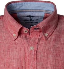 Fynch-Hatton Hemd 1121 6031/6032 Kurzarmhemd, Casual Fit, Reines Leinen, Rot meliert, Tomatenrot -hemdenverkauf 365404 norm2