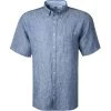 Fynch-Hatton Hemd 1121 6031/6033 Kurzarmhemd, Casual Fit, Reines Leinen, Jeansblau meliert, Jeansblau