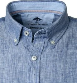 Fynch-Hatton Hemd 1121 6031/6033 Kurzarmhemd, Casual Fit, Reines Leinen, Jeansblau meliert, Jeansblau -hemdenverkauf 365405 norm2