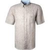 Fynch-Hatton Hemd 1121 6031/6035 Kurzarmhemd, Casual Fit, Reines Leinen, Dunkelbeige meliert, Dunkelbeige