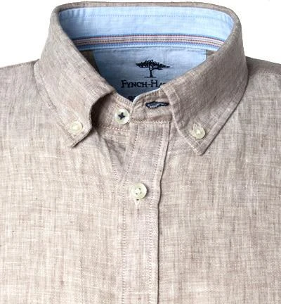 Fynch-Hatton Hemd 1121 6031/6035 Kurzarmhemd, Casual Fit, Reines Leinen, Dunkelbeige meliert, Dunkelbeige 3 Fynch-Hatton Hemd 1121 6031/6035 Kurzarmhemd, Casual Fit, Reines Leinen, Dunkelbeige meliert, Dunkelbeige – Bild 3