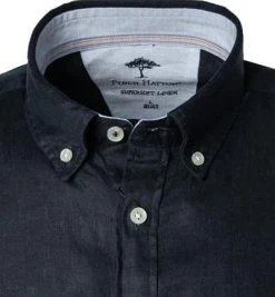 Fynch-Hatton Hemd 1121 6031/6037 Kurzarmhemd, Casual Fit, Reines Leinen, Navy -hemdenverkauf 365407 norm2