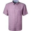 Fynch-Hatton Hemd 1121 6031/6038 Kurzarmhemd, Casual Fit, Reines Leinen, Flieder meliert, Flieder