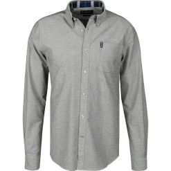 Barbour Brooklime Shirt olive MSH4896OL51 Hemd, Tailored Fit, Baumwolle, Olivgrün meliert