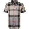 Barbour Hemd Douglas tartan MSH4714TN31 Kurzarmhemd, Tailored Fit, Leinen-Baumwolle, Grau-beige kariert