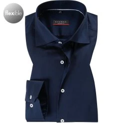 ETERNA Hemd 3377/X18K/19 Modern Fit, Mikrofaser atmungsaktiv, Dunkelblau