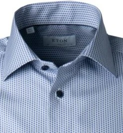 ETON Hemd 1000/02249/25 Kurzarmhemd, Slim Fit, Baumwolle, Blau-weiß gestreift, Blau -hemdenverkauf 365761 norm2