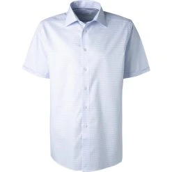 ETON Hemd 1000/02276/21 Kurzarmhemd, Contemporary Fit, Twill, Weiß-bleu gemustert, Hellblau