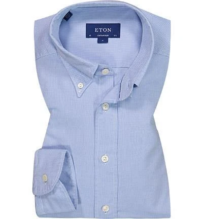 ETON Hemd 9375/59396/25 Contemporary Fit, Baumwolle, Hellblau meliert, Hellblau 2 ETON Hemd 9375/59396/25 Contemporary Fit, Baumwolle, Hellblau meliert, Hellblau – Bild 2