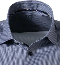 OLYMP Level Five Body Fit 2014/72/18 Kurzarmhemd, Jersey geruchshemmend, Dunkelblau-weiß gemustert , Marine -hemdenverkauf 365804 norm2