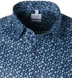 OLYMP Luxor Comfort Fit 1190/72/18 Kurzarmhemd, Baumwolle, Marineblau gemustert, Marine -hemdenverkauf 365851 norm2