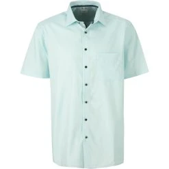 OLYMP Luxor Comfort Fit 1062/72/43 Kurzarmhemd, Baumwolle, Türkis meliert, Türkis