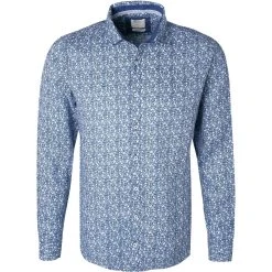 OLYMP Casual Level Five Body Fit 3086/74/18 Hemd, Reines Leinen, Marineblau gemustert, Marine
