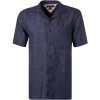 Tommy Hilfiger Hemd MW0MW18385/DY4 Kurzarmhemd, Regular Fit, Reines Leinen, Navy