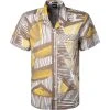 BOSS Hemd Rhythm 50448074/262 Kurzarmhemd, Regular Fit, Baumwolle, Beige-gelb gemustert, Beige