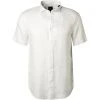 ARMANI EXCHANGE Hemd 3KZC37/ZNCFZ/1100 Kurzarmhemd, Regular Fit, Reines Leinen, Reinweiß, Weiß