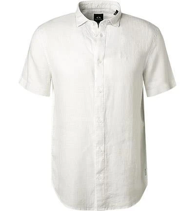 ARMANI EXCHANGE Hemd 3KZC37/ZNCFZ/1100 Kurzarmhemd, Regular Fit, Reines Leinen, Reinweiß, Weiß 2 ARMANI EXCHANGE Hemd 3KZC37/ZNCFZ/1100 Kurzarmhemd, Regular Fit, Reines Leinen, Reinweiß, Weiß – Bild 2