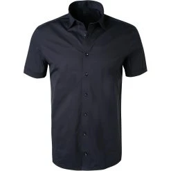 OLYMP Level Five Body Fit 2008/62/68 Kurzarmhemd, Baumwolle, Dunkelblau, Schwarz