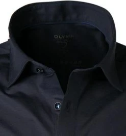 OLYMP Level Five Body Fit 2008/62/68 Kurzarmhemd, Baumwolle, Dunkelblau, Schwarz -hemdenverkauf 366314 norm2