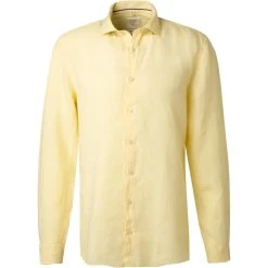 OLYMP Level Five Body Fit smartbusiness 3556/74/51 Hemd, Reines Leinen, Pastellgelb meliert, Gelb