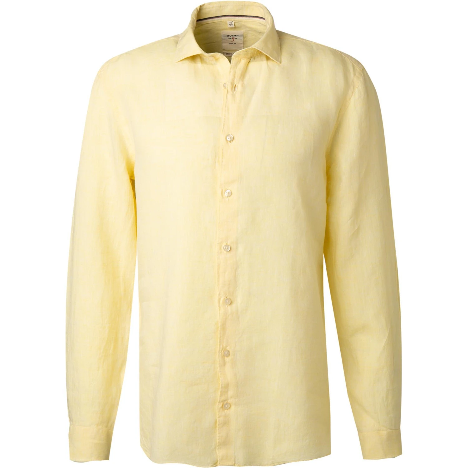 OLYMP Level Five Body Fit smartbusiness 3556/74/51 Hemd, Reines Leinen, Pastellgelb meliert, Gelb 1 OLYMP Level Five Body Fit smartbusiness 3556/74/51 Hemd, Reines Leinen, Pastellgelb meliert, Gelb