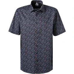 OLYMP Luxor Comfort Fit 1072/72/18 Kurzarmhemd, Baumwolle, Marineblau gemustert, Marine