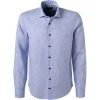 OLYMP Signature Tailored Fit 8548/74/11 Hemd, Reines Leinen, Bleu
