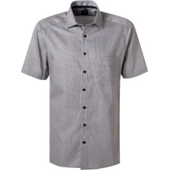 OLYMP Luxor Modern Fit 1381/72/28 Kurzarmhemd, Baumwolle, Braun-blau gemustert, Braun