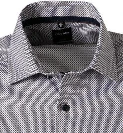 OLYMP Luxor Modern Fit 1381/72/28 Kurzarmhemd, Baumwolle, Braun-blau gemustert, Braun -hemdenverkauf 366353 norm2