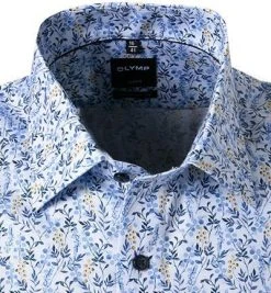 OLYMP Luxor Modern Fit 1316/72/11 Kurzarmhemd, Baumwolle, Bleu gemustert, Bleu -hemdenverkauf 366354 norm2