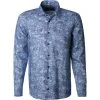 OLYMP Signature Tailored Fit 8550/74/14 Hemd, Reines Leinen, Nachtblau gemustert, Nachtblau