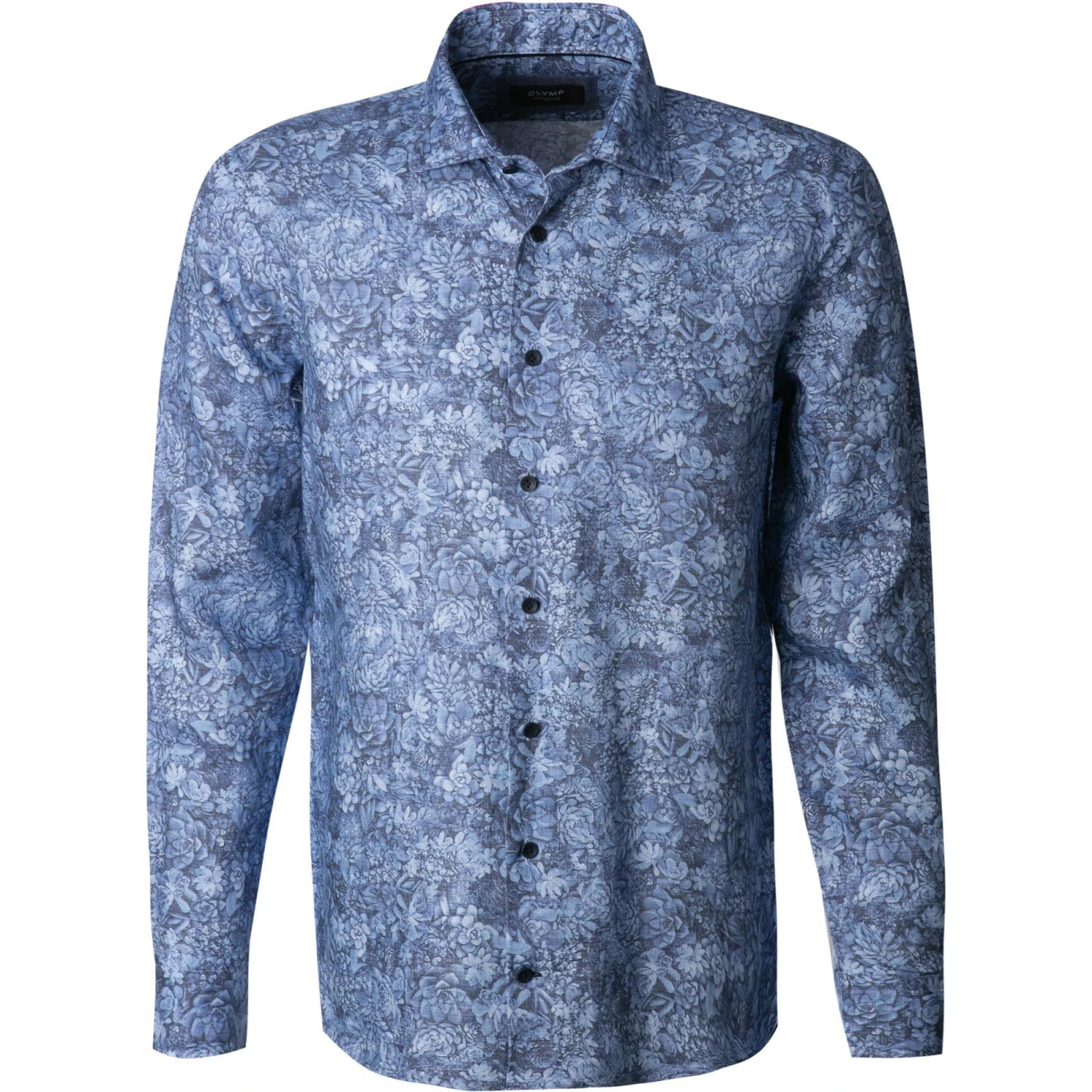 OLYMP Signature Tailored Fit 8550/74/14 Hemd, Reines Leinen, Nachtblau gemustert, Nachtblau 1 OLYMP Signature Tailored Fit 8550/74/14 Hemd, Reines Leinen, Nachtblau gemustert, Nachtblau