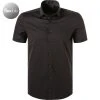 OLYMP No. Six Super Slim 2503/72/68 Kurzarmhemd, Super Slim Fit, Jersey geruchshemmend, Schwarz