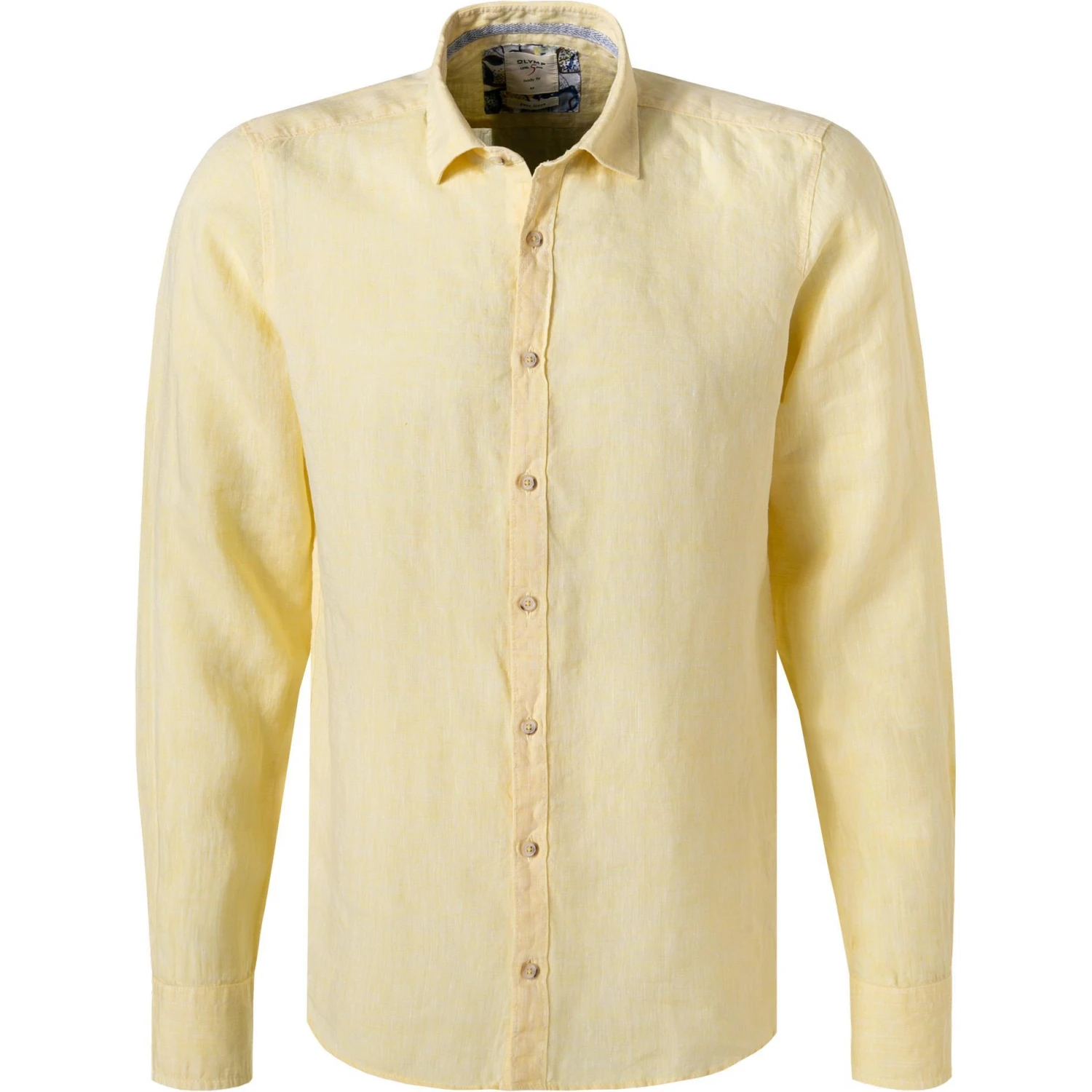OLYMP Casual Level Five Body Fit 3064/74/50 Hemd, Reines Leinen, Gelb meliert, Hellgelb 1 OLYMP Casual Level Five Body Fit 3064/74/50 Hemd, Reines Leinen, Gelb meliert, Hellgelb