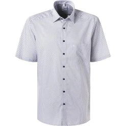 OLYMP Luxor Comfort Fit 1104/72/00 Kurzarmhemd, Baumwolle, Weiß gemustert, Weiß