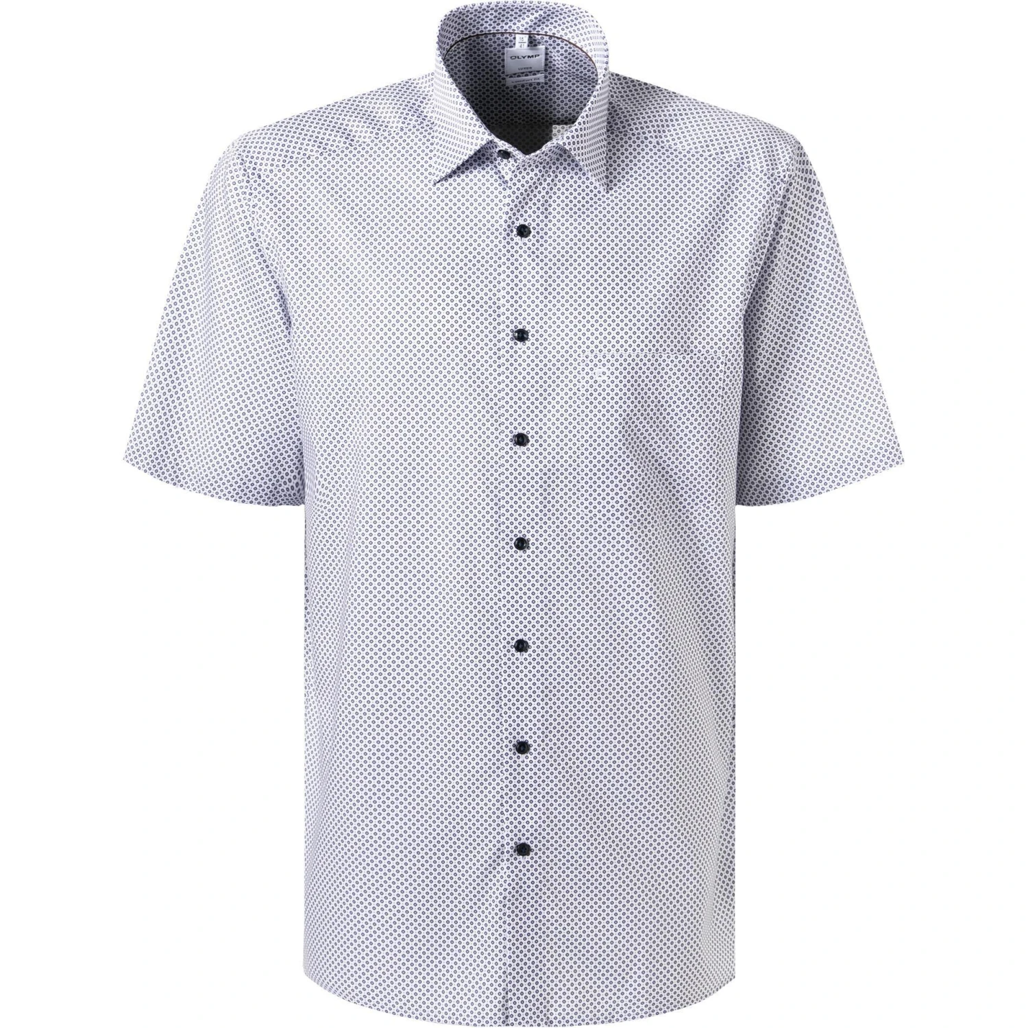 OLYMP Luxor Comfort Fit 1104/72/00 Kurzarmhemd, Baumwolle, Weiß gemustert, Weiß 1 OLYMP Luxor Comfort Fit 1104/72/00 Kurzarmhemd, Baumwolle, Weiß gemustert, Weiß
