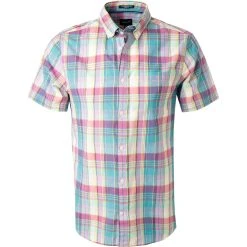 Gant Hemd 3018621/460 Kurzarmhemd, Regular Fit, Baumwolle, Multicolour kariert, Multicolor