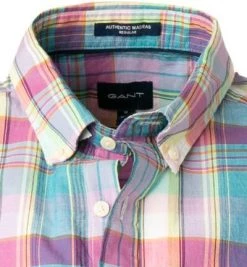 Gant Hemd 3018621/460 Kurzarmhemd, Regular Fit, Baumwolle, Multicolour kariert, Multicolor -hemdenverkauf 366565 norm2
