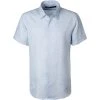KARL LAGERFELD Hemd 605500/60/511667/620 Kurzarmhemd, Modern Fit, Reines Leinen, Hellblau meliert, Hellblau