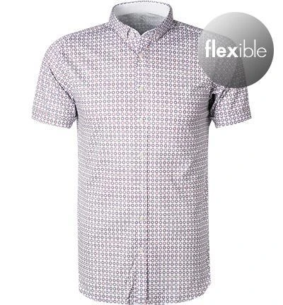 DESOTO Hemd Modern B.D. 41231-3/321 Kurzarmhemd, Jersey, Weiß-orange gemustert, Weiß-rost 2 DESOTO Hemd Modern B.D. 41231-3/321 Kurzarmhemd, Jersey, Weiß-orange gemustert, Weiß-rost – Bild 2