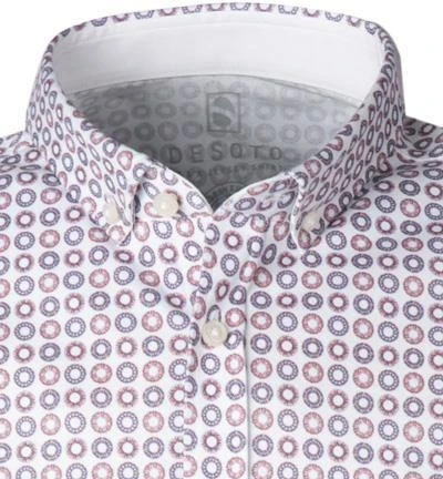 DESOTO Hemd Modern B.D. 41231-3/321 Kurzarmhemd, Jersey, Weiß-orange gemustert, Weiß-rost 3 DESOTO Hemd Modern B.D. 41231-3/321 Kurzarmhemd, Jersey, Weiß-orange gemustert, Weiß-rost – Bild 3