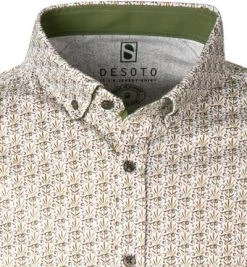 DESOTO Hemd Modern B.D. 43131-3/609 Kurzarmhemd, Jersey, Weiß-grün gemustert, Weiß-grün -hemdenverkauf 366630 norm2