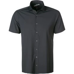 PURE Hemd 3387-22150/001 Kurzarmhemd, Funktionsmaterial, Schwarz