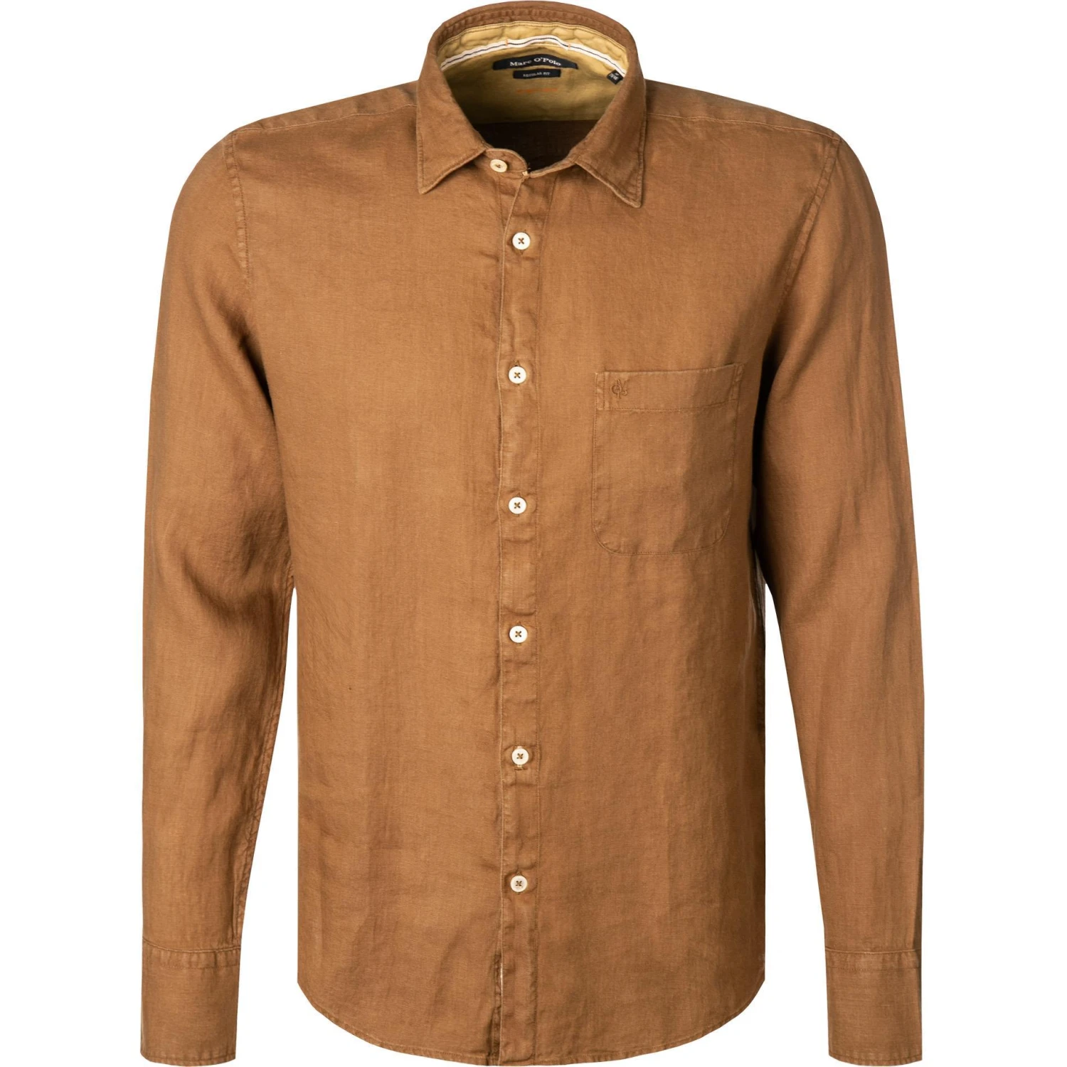 Marc O'Polo Hemd 123 7428 42082/768 Regular Fit, Reines Leinen, Braun 1 Marc O'Polo Hemd 123 7428 42082/768 Regular Fit, Reines Leinen, Braun