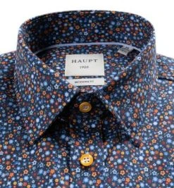 Haupt Hemd 71122018229/60708 Modern Fit, Baumwolle, Blau-orange, Navy -hemdenverkauf 366908 norm2
