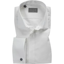 fakts Hemd 9012/151 Slim Fit, Baumwolle, Wollweiß, Weiß